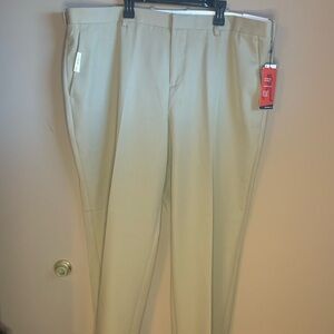Perry Ellis Portfolio Mens Toast Beige Straight Fit Comfort Waistband Pants